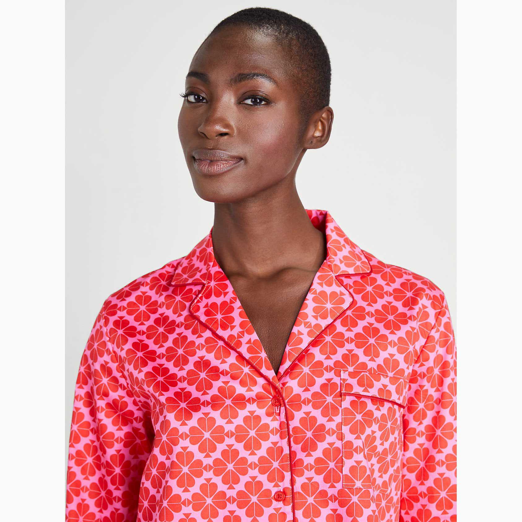 Ropa Para Dormir Kate Spade Online Mexico Long PJ Set Mujer Flores Rosas Kate Spade Mexico