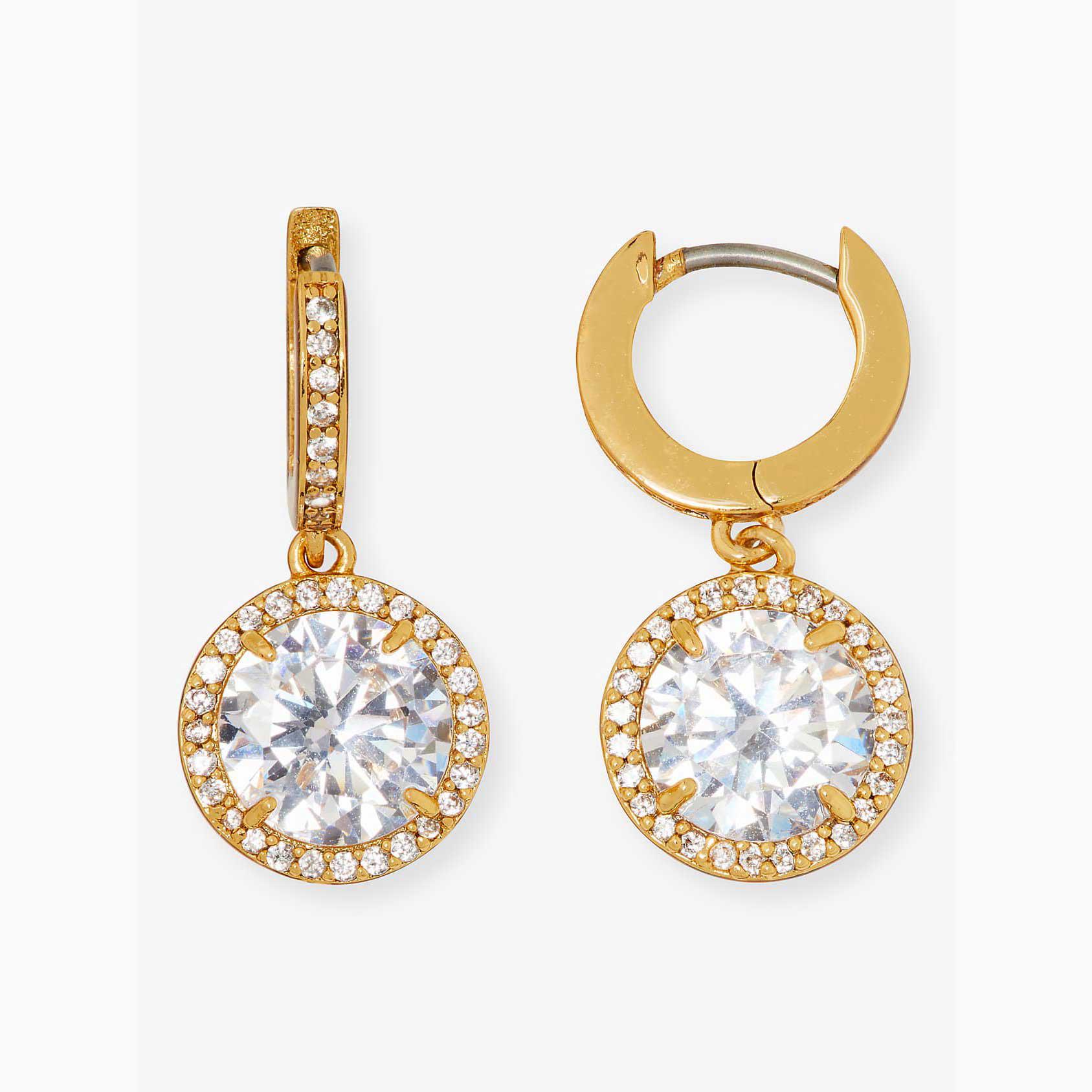 Pendientes Kate Spade Something Sparkly Spade Huggies Mujer Dorados Mexico | 46108-PYBQ