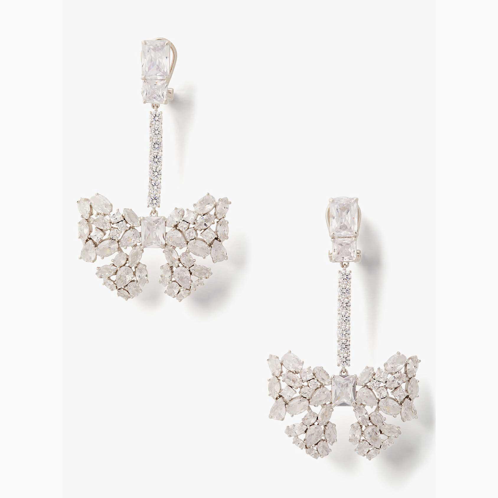 Pendientes Kate Spade Take A Bow Linear Mujer Plateados Mexico | 49158-IWUT