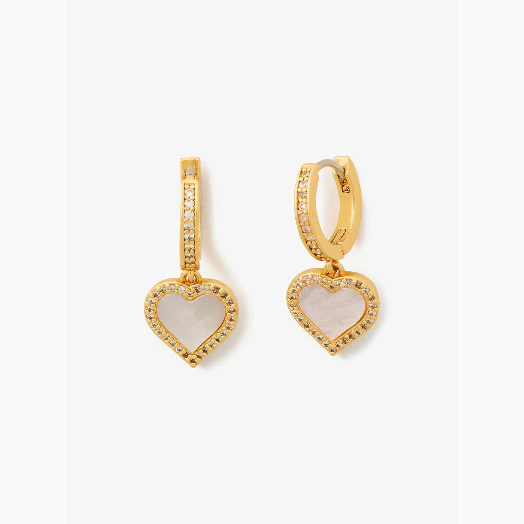 Pendientes Kate Spade Take Heart Huggie Hoops Mujer Dorados Mexico | 08946-ZEMO