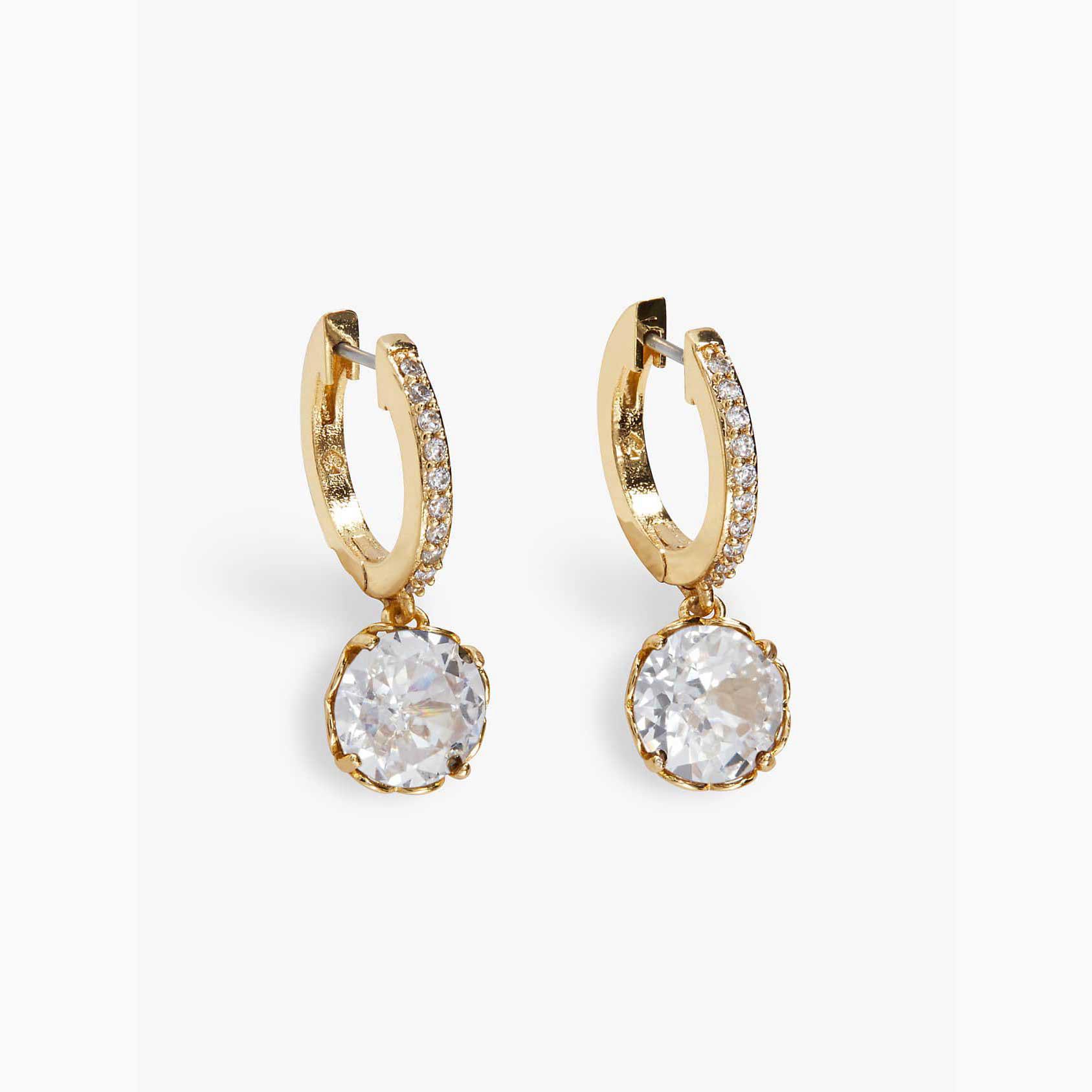 Pendientes Kate Spade That Sparkle Pavé Mini Hoops Mujer Dorados Mexico | 87105-WFDM