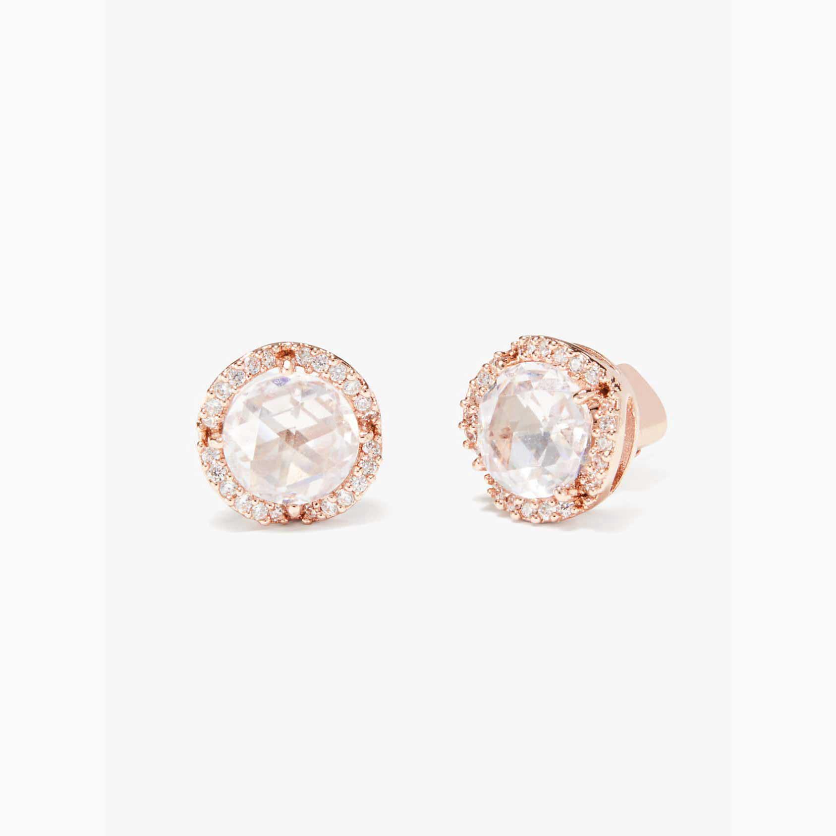 Pendientes Kate Spade That Sparkle Pavé Round Large Studs Mujer Rosas Dorados Mexico | 96208-CWPJ