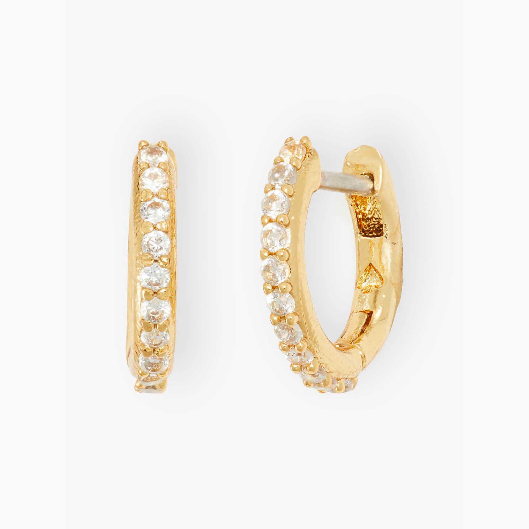Pendientes Kate Spade Tiny Twinkles Pavé Mini Hoops Mujer Dorados Mexico | 58970-GTIE