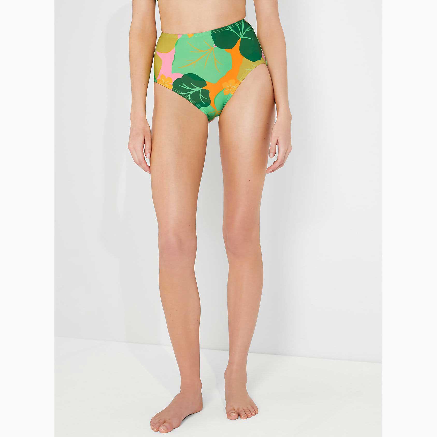 Trajes De Baño Kate Spade Cucumber Floral High-waist Bikini Bottom Mujer Verdes Mexico | 34017-RHOC