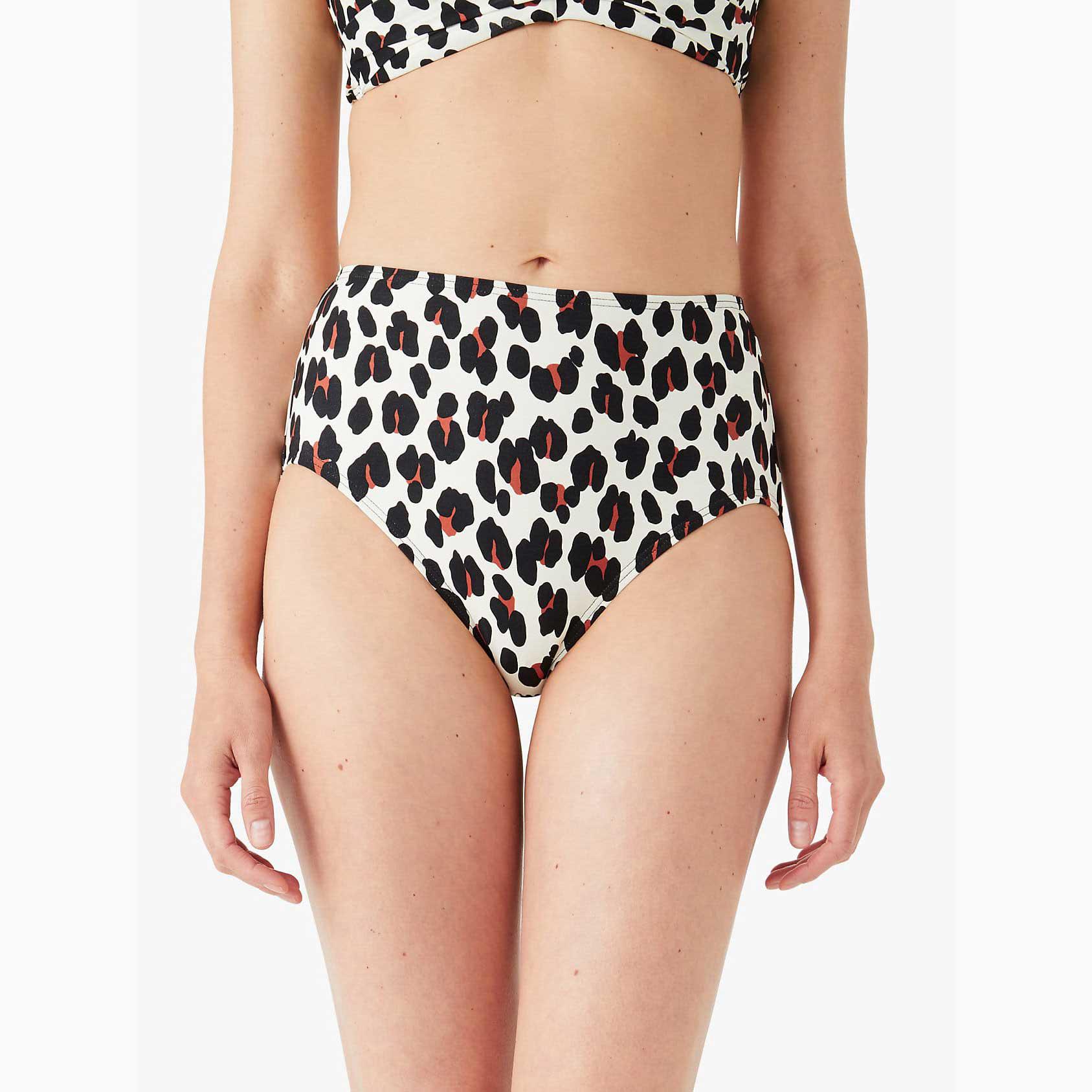 Trajes De Baño Kate Spade Fiji Feline High-waist Bikini Bottom Mujer Negros Mexico | 40178-KXJF