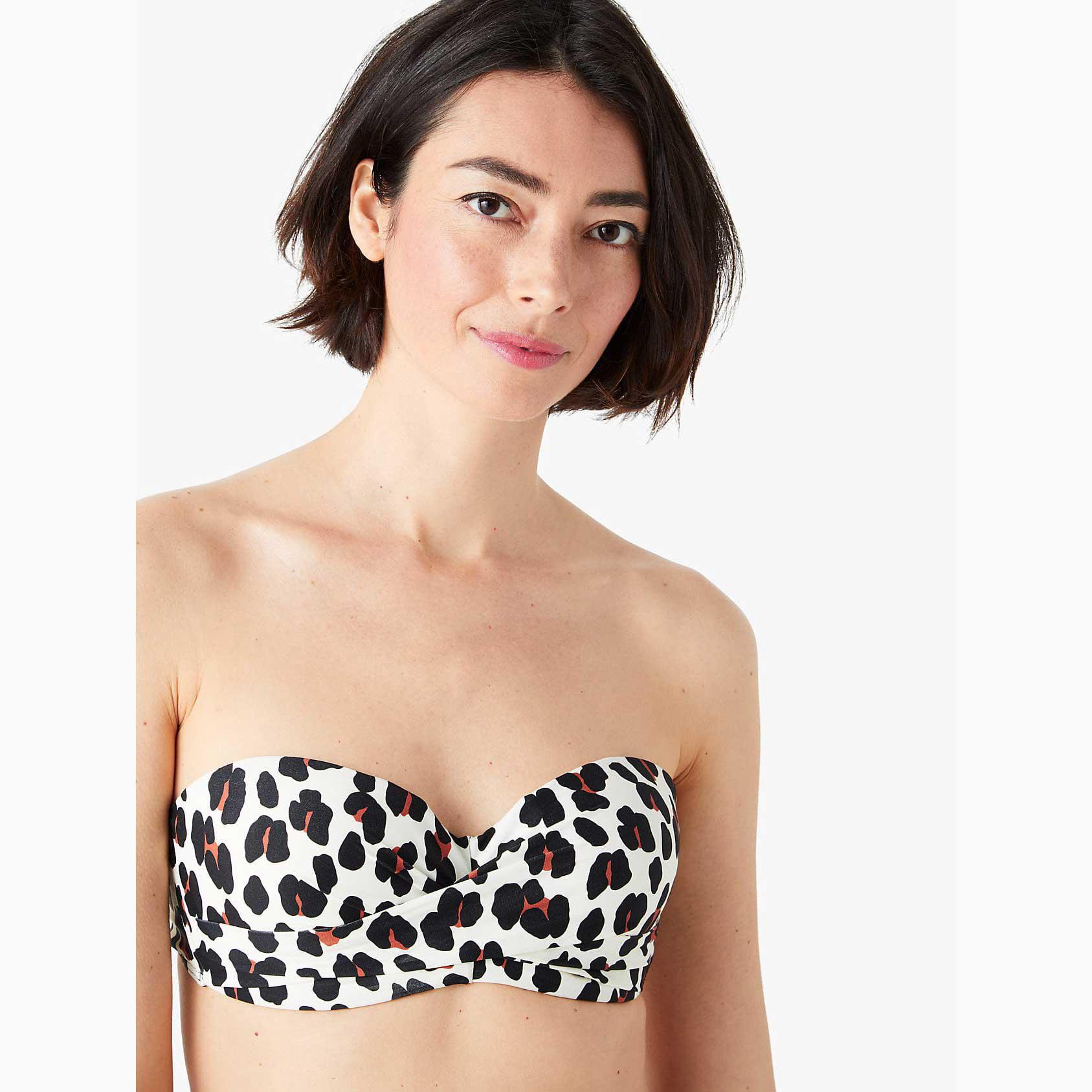 Trajes De Baño Kate Spade Fiji Feline Molded-cup Bandeau Bikini Mujer Negros Mexico | 53810-QDXB
