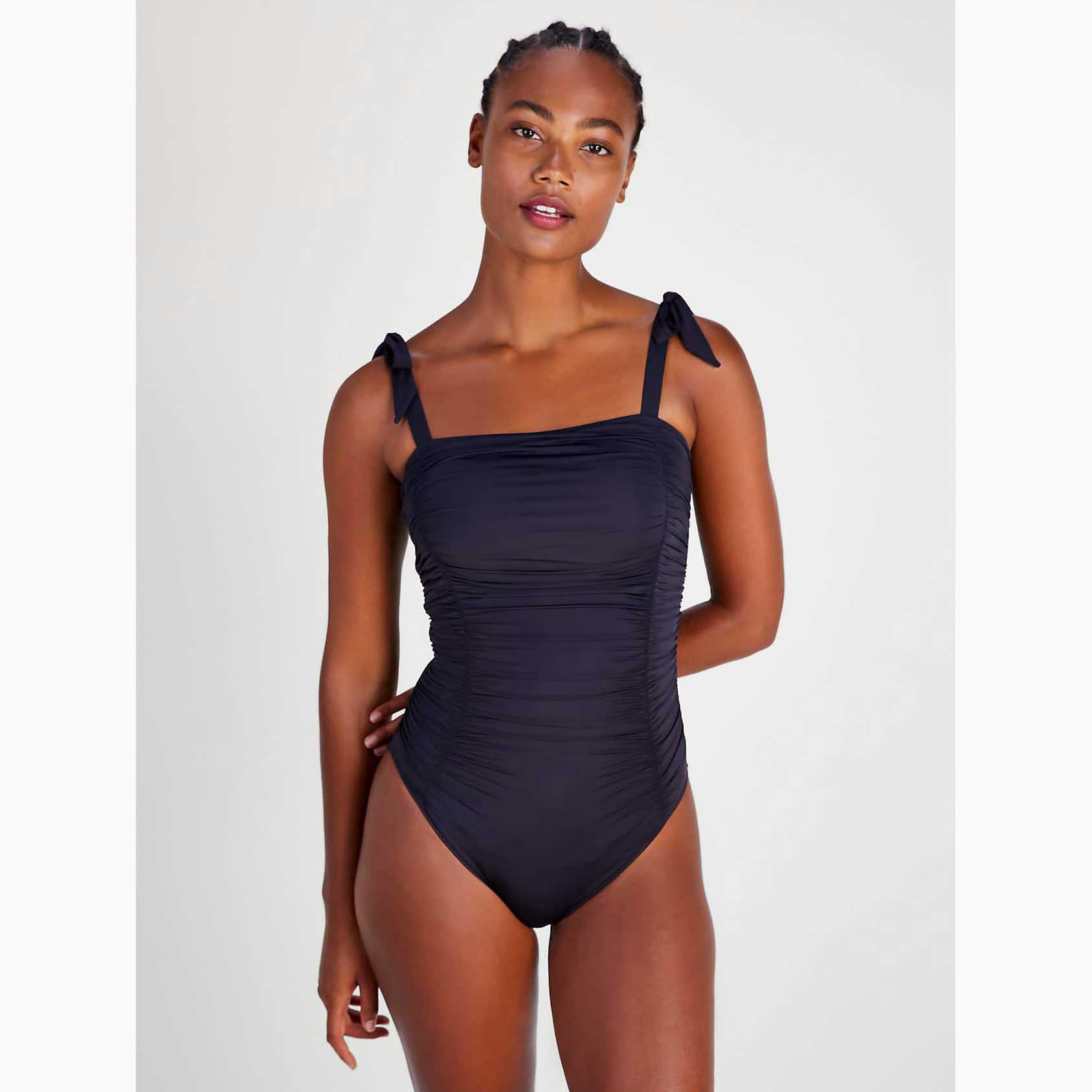 Trajes De Baño Kate Spade Shirred Square Neck One-Piece Mujer Negros Mexico | 13276-SPEQ