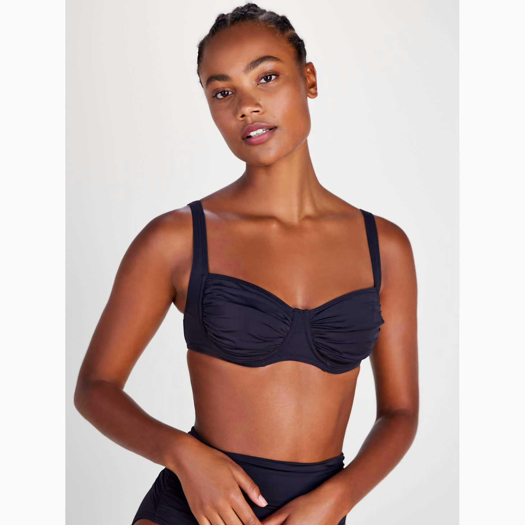 Trajes De Baño Kate Spade Shirred Underwire Bikini Mujer Negros Mexico | 13845-LDIA