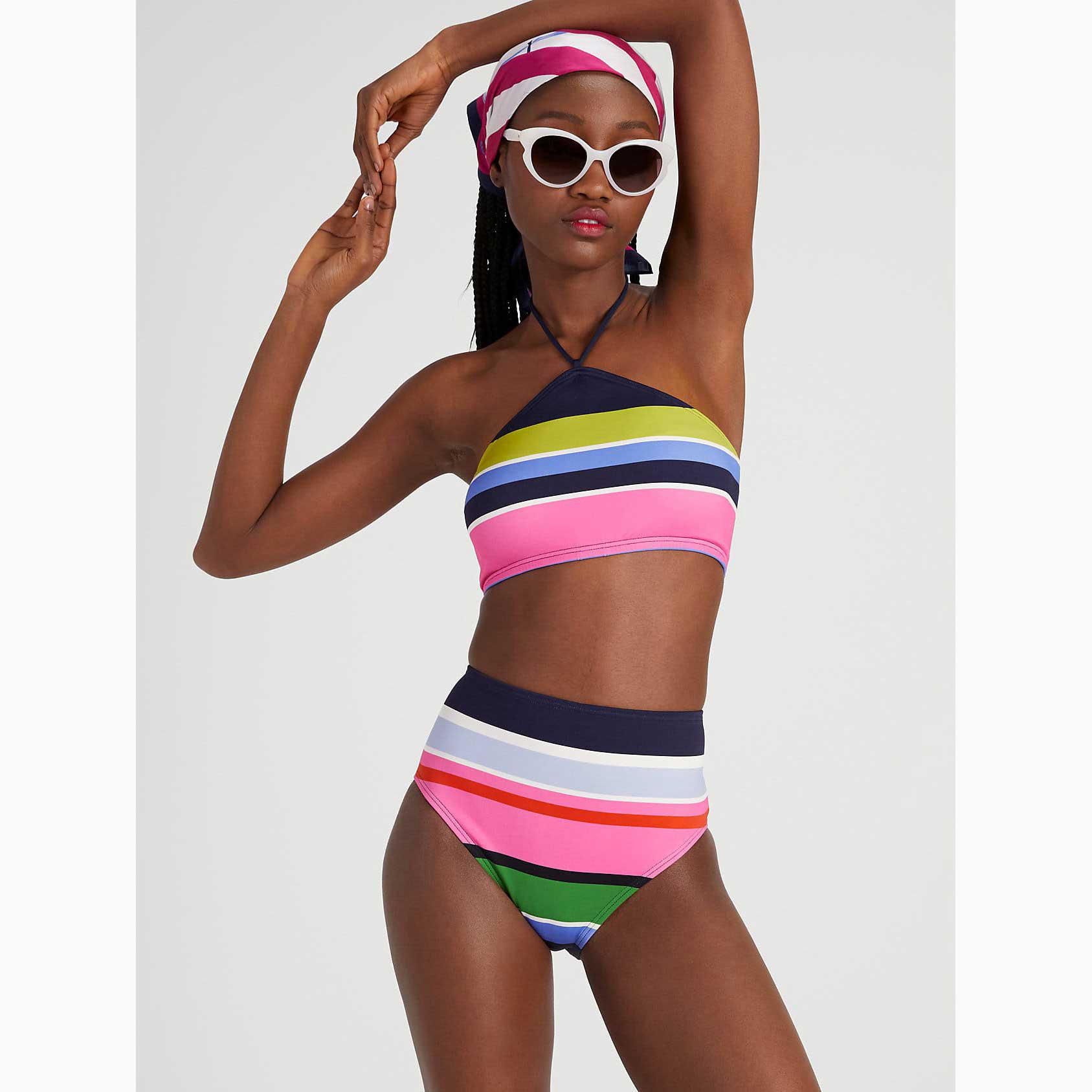 Trajes De Baño Kate Spade Sunny Day Stripe Halter Bikini Mujer Multicolor Mexico | 76503-PFHN
