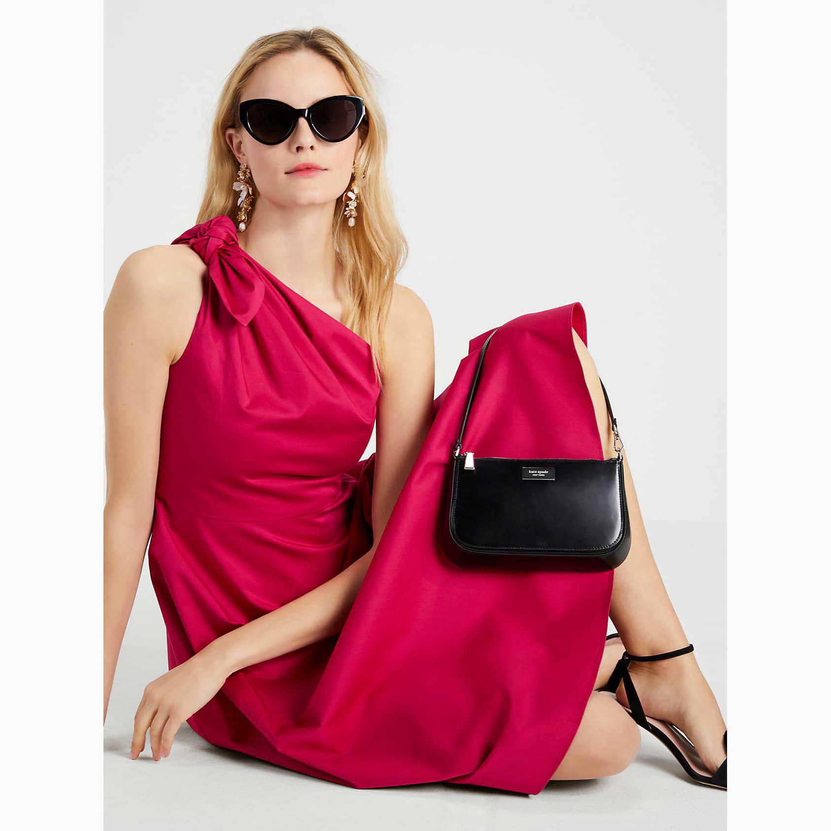 Vestidos Kate Spade Poplin One-shoulder Sabrina Mujer Rosa Plum Mexico | 29876-SIRU