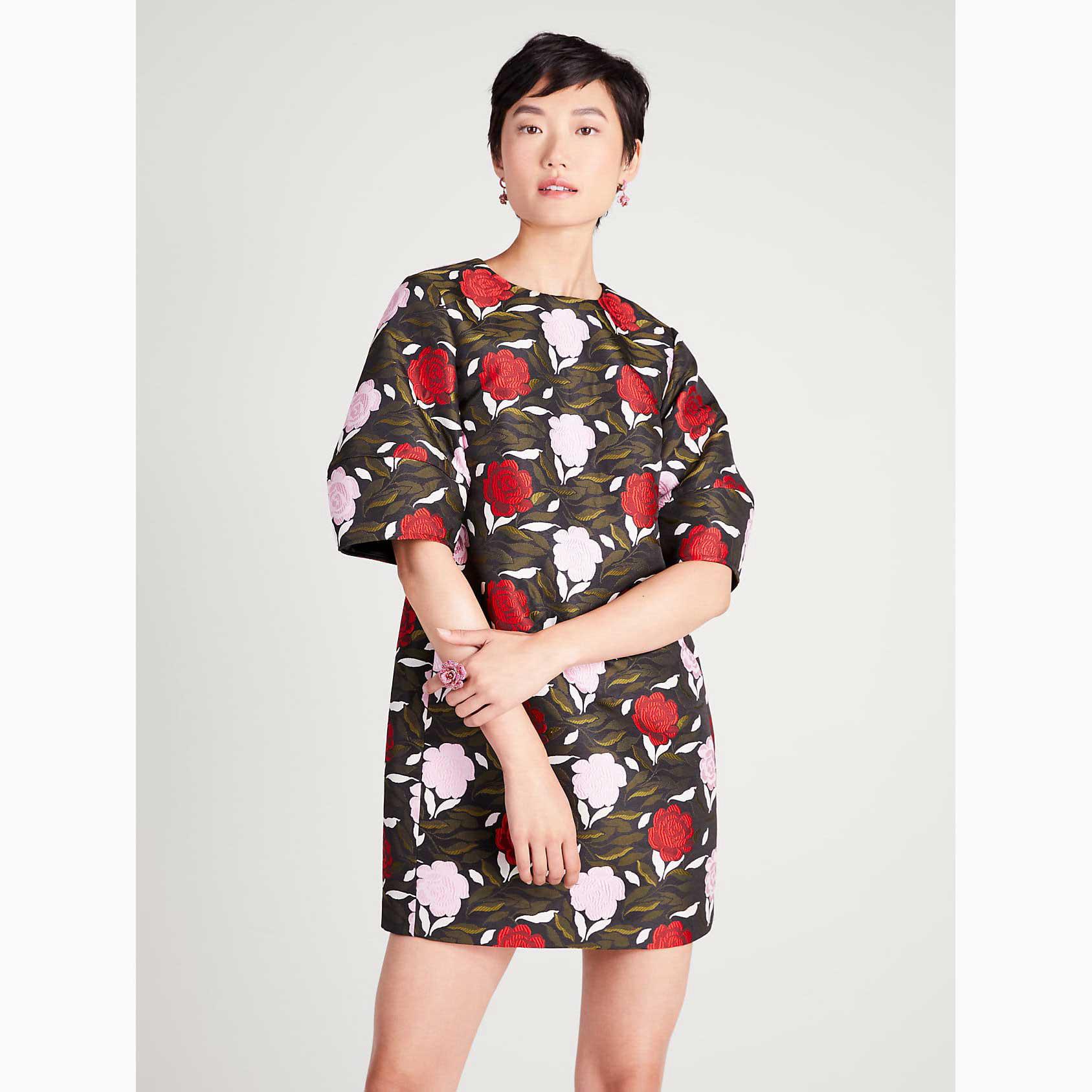 Vestidos Kate Spade Rose Garden Brocade Mujer Negros Multicolor Mexico | 81675-VIQJ