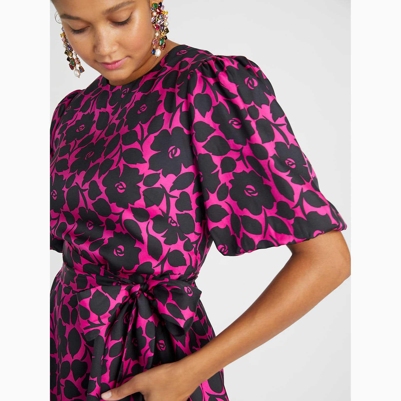 Vestidos Kate Spade Rosy Garden Tie-waist Mujer Rosa Plum Mexico | 69258-MWKE