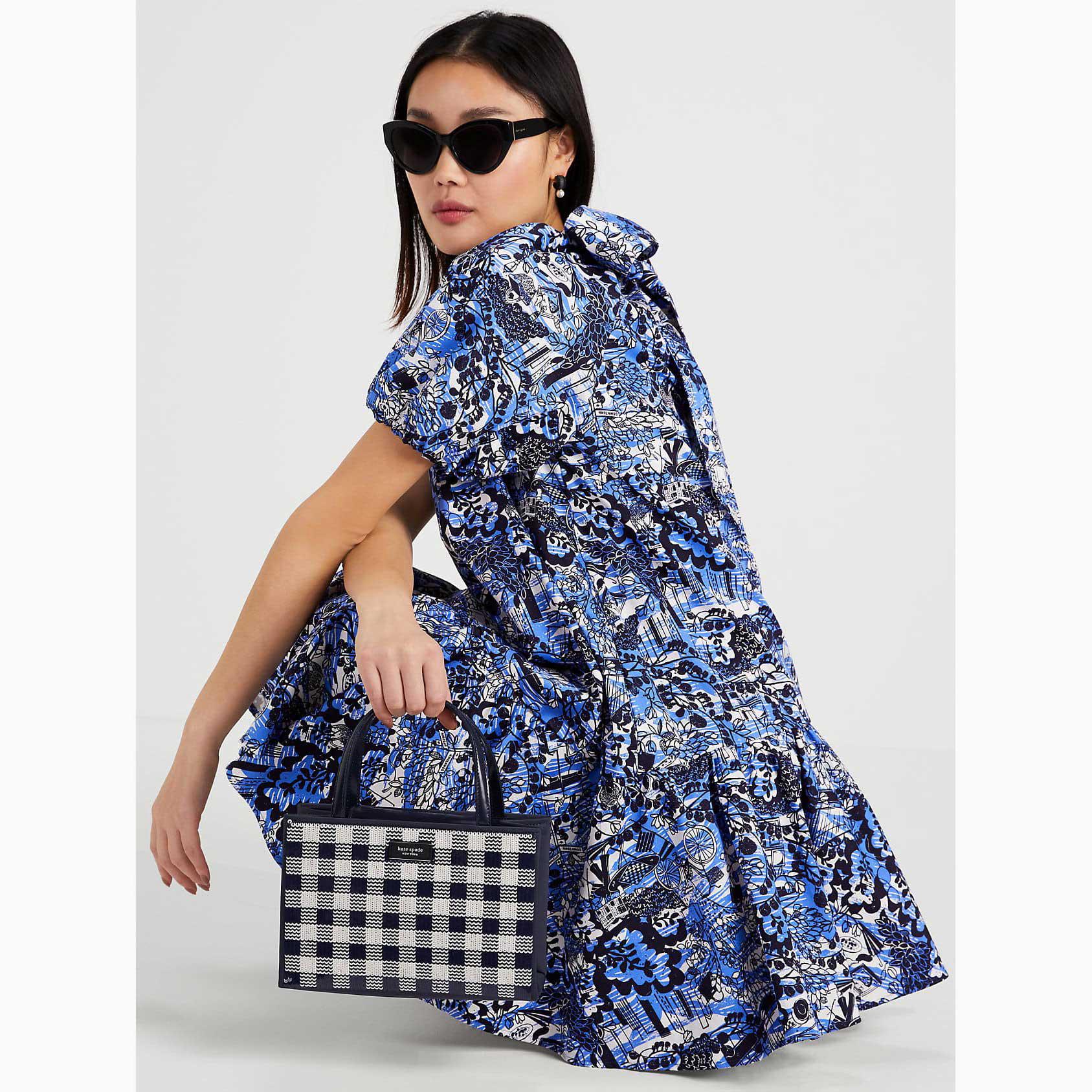 Vestidos Kate Spade Scenic Stroll Tie-Back Mujer Azules Mexico | 08349-SLVT