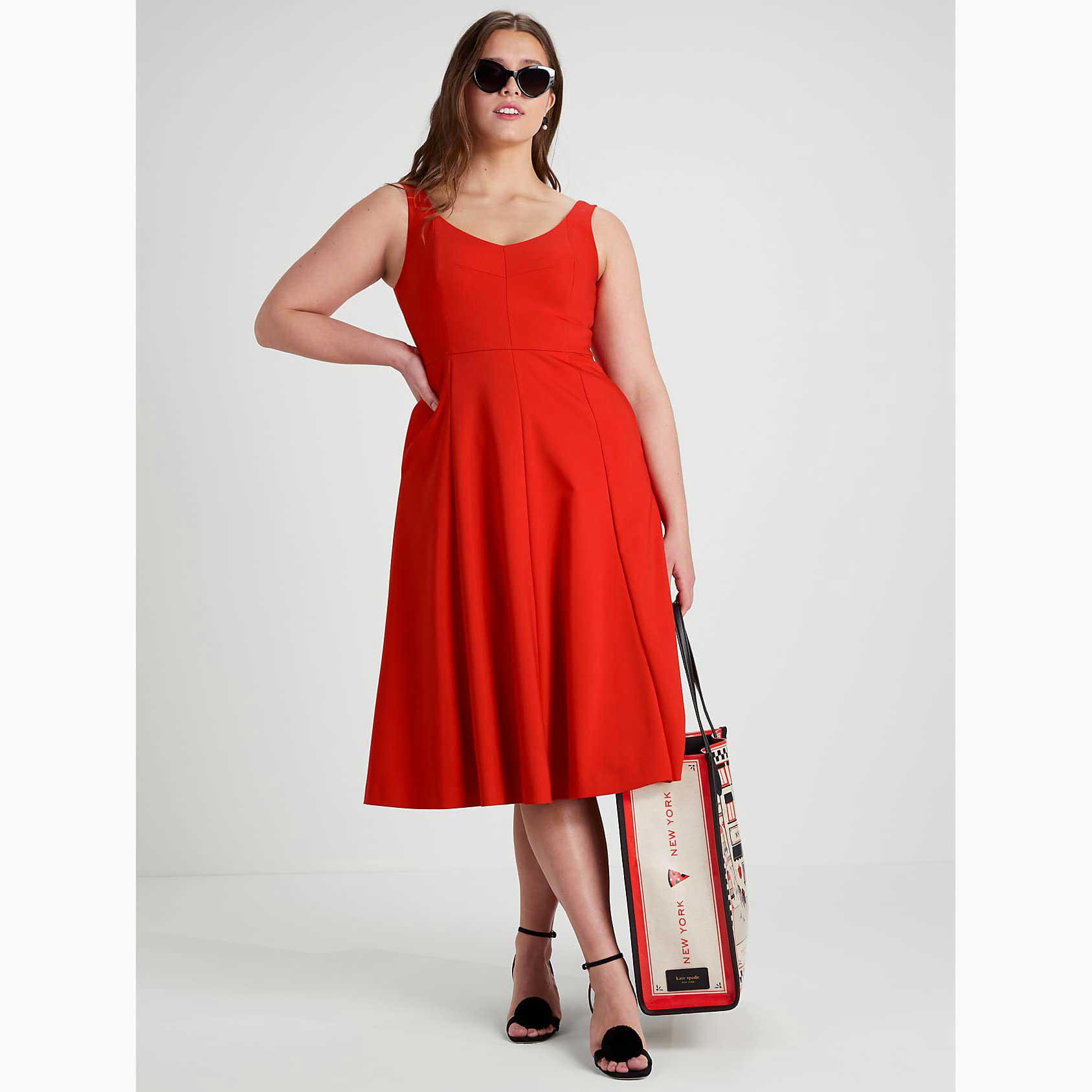 Vestidos Kate Spade Twill Grace Mujer Rojos Mexico | 87236-MXJZ