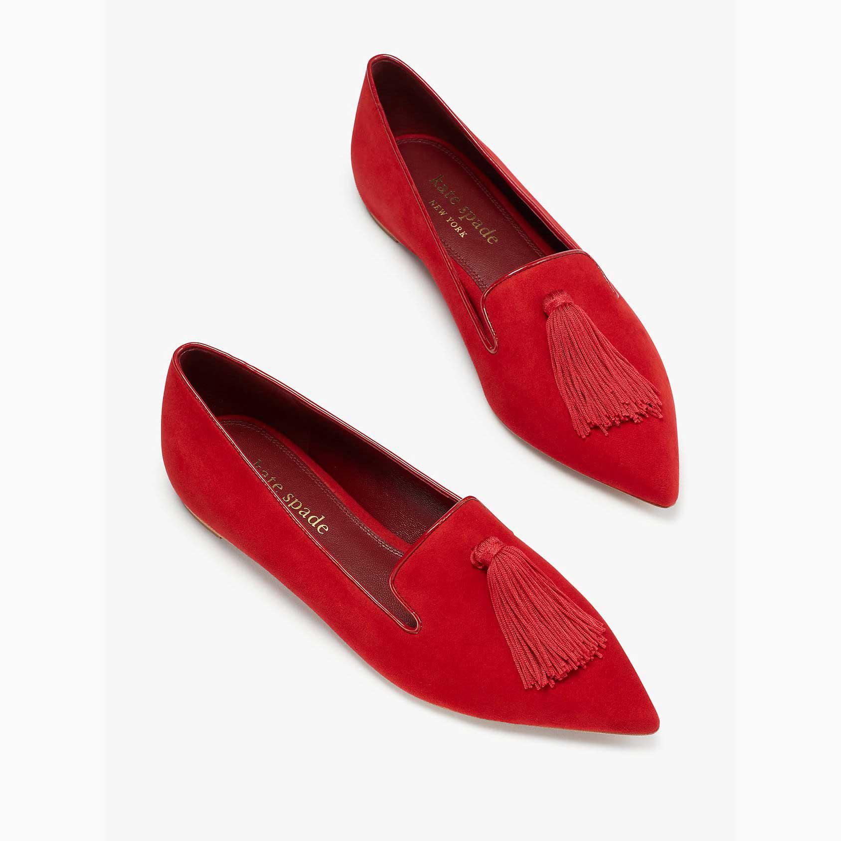 Zapatos Bajos Kate Spade Adore Mujer Rojos Oscuro Mexico | 29785-EGXI