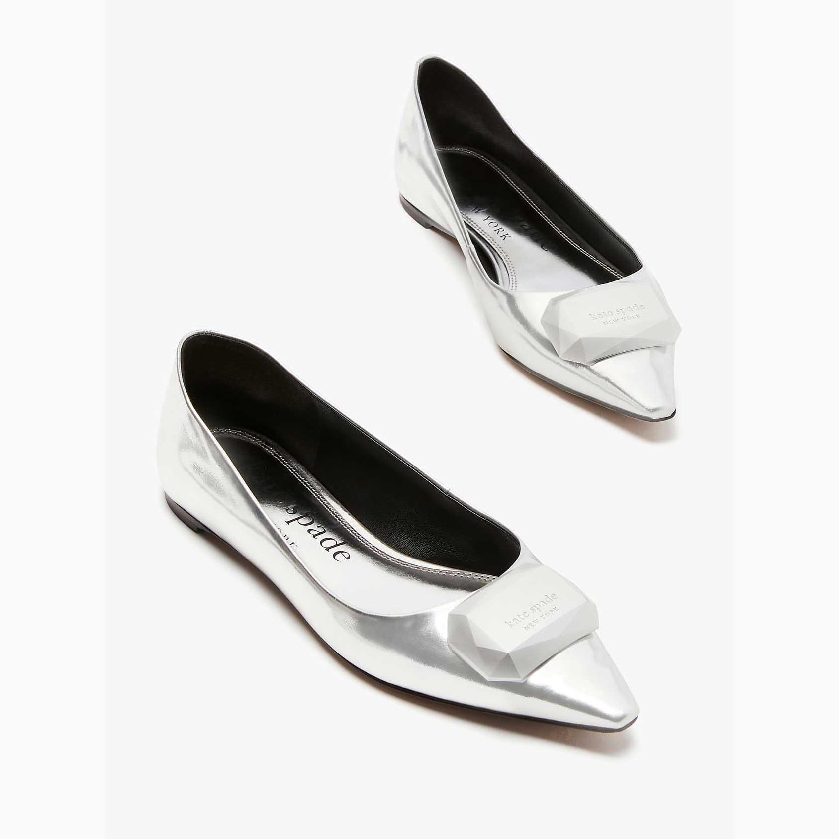 Zapatos Bajos Kate Spade Bijou Mujer Plateados Mexico | 82460-GRFZ